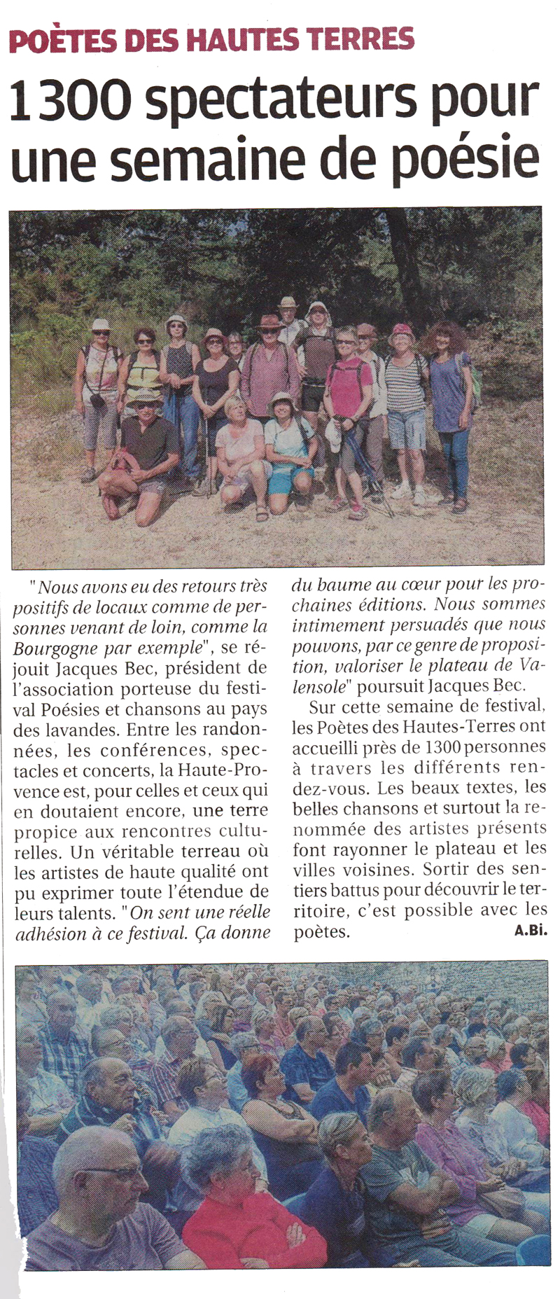 La Provence article Festival 4ème édition 2017